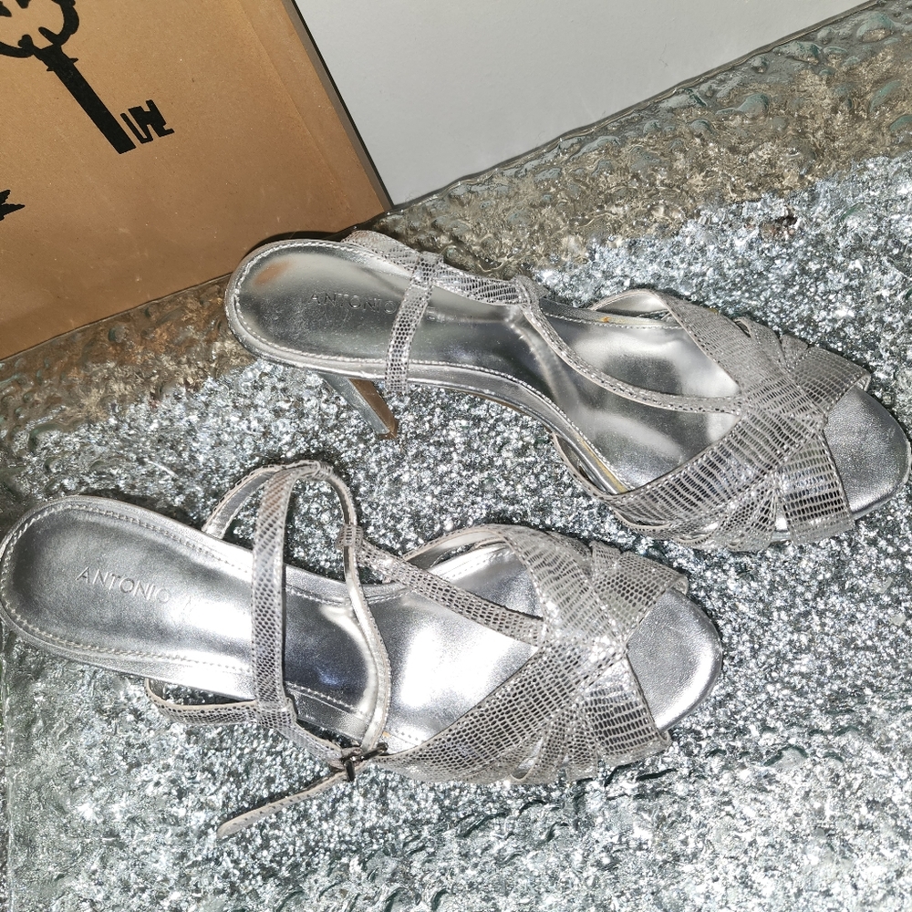 Antonio Melani silver dress strappy heels - Picture 5 of 6